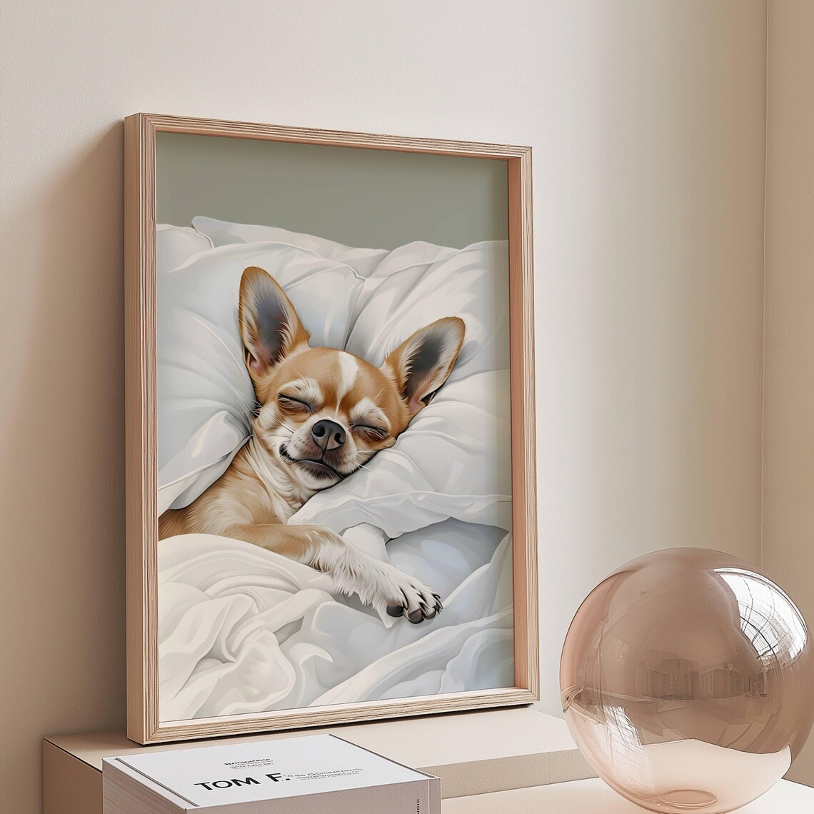 Chihuahua Sleeping Dog Poster, Home Decor Art Print