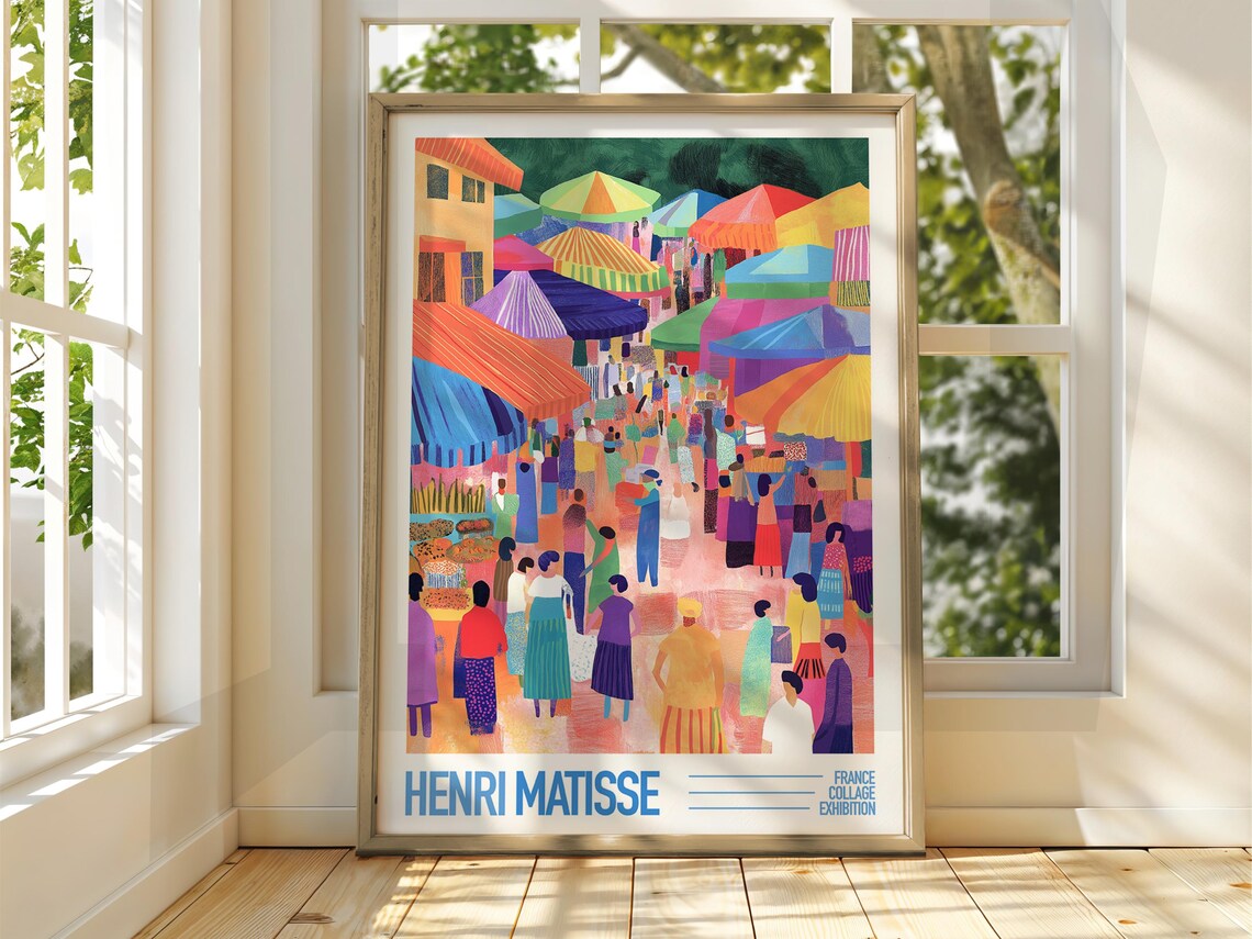 Henri Matisse Street Market Umbrellas Collage Exhibition Art Poster