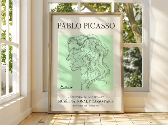 Pablo Picasso Art Exhibition Print Line Classic Poster Gallery Home Decor