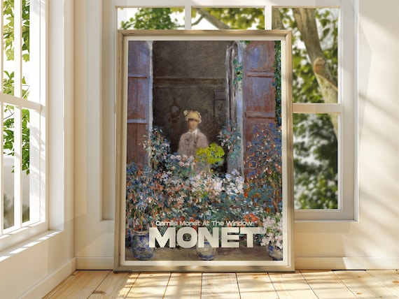 Claude Monet Camille At The Window Floral Impressionist Poster
