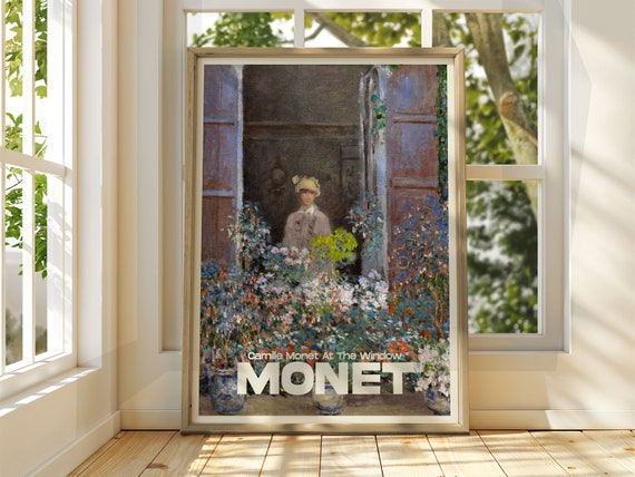 Claude Monet Poster Camille At The Window Print Vintage French Home Decor Famous Art Impressionism Gallery