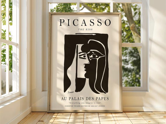 The Kiss Pablo Picasso Art Exhibition Print Line Classic Gallery Decor