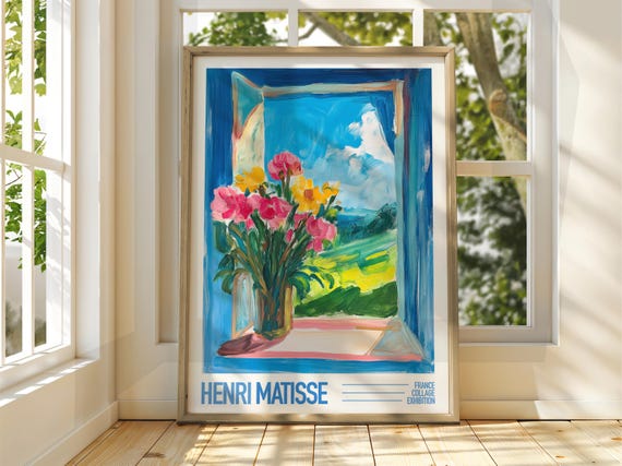 Flower Vase Window Henri Matisse Exhibition Poster Gallery Print Floral Art Fauvism