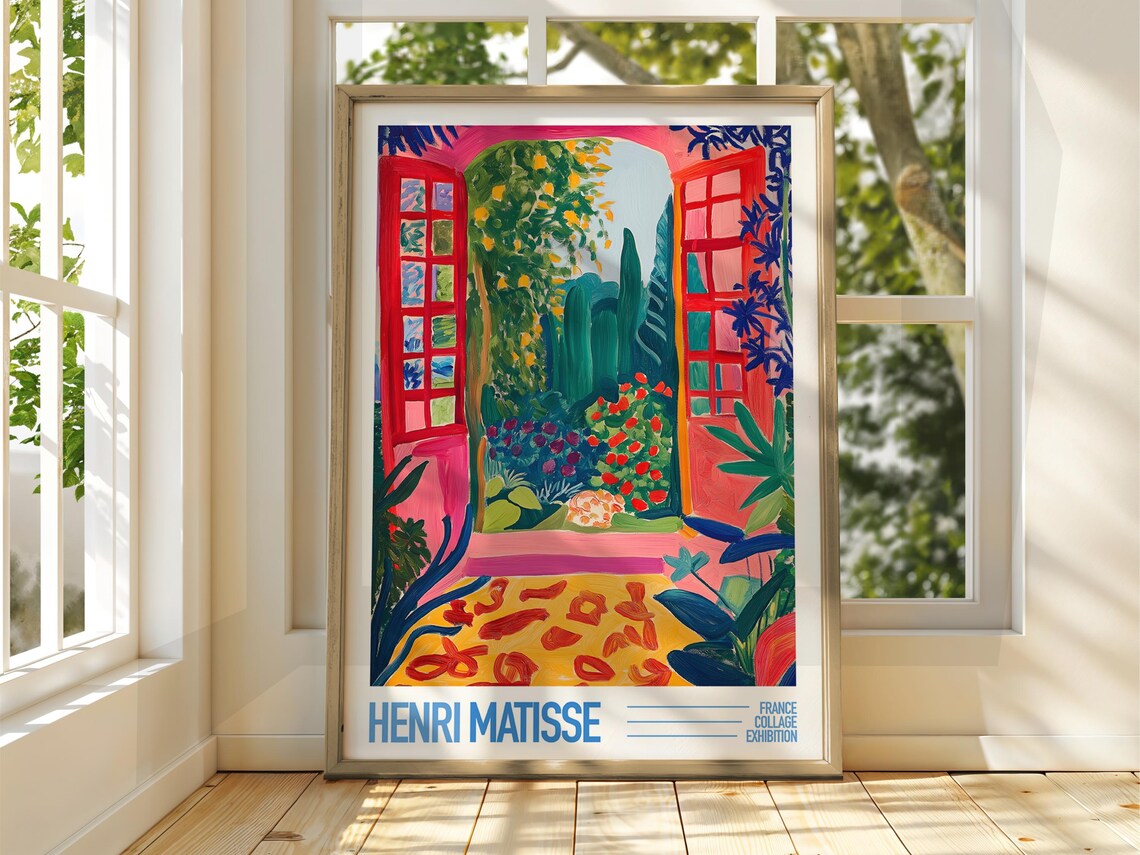 Henri Matisse Open Windows Garden Exhibition Poster Vibrant Collage Art