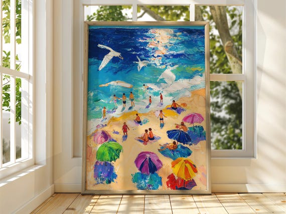 Henri Matisse Style Beach Art Exhibition Print Coastal Classic Painting