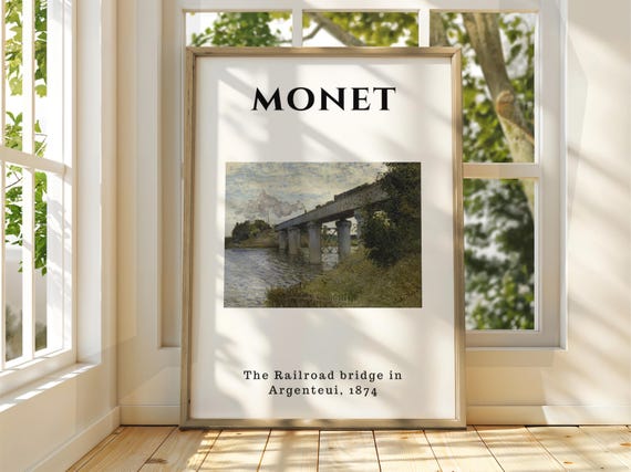 Claude Monet Poster Watercolour Art Print Vintage French Home Decor Famous Impressionism Gallery
