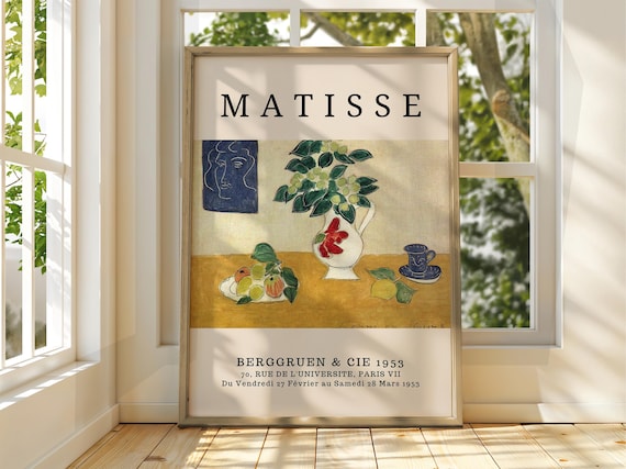 Henri Matisse Berggruen 1953 Vase Fruit Still Life Exhibition Poster
