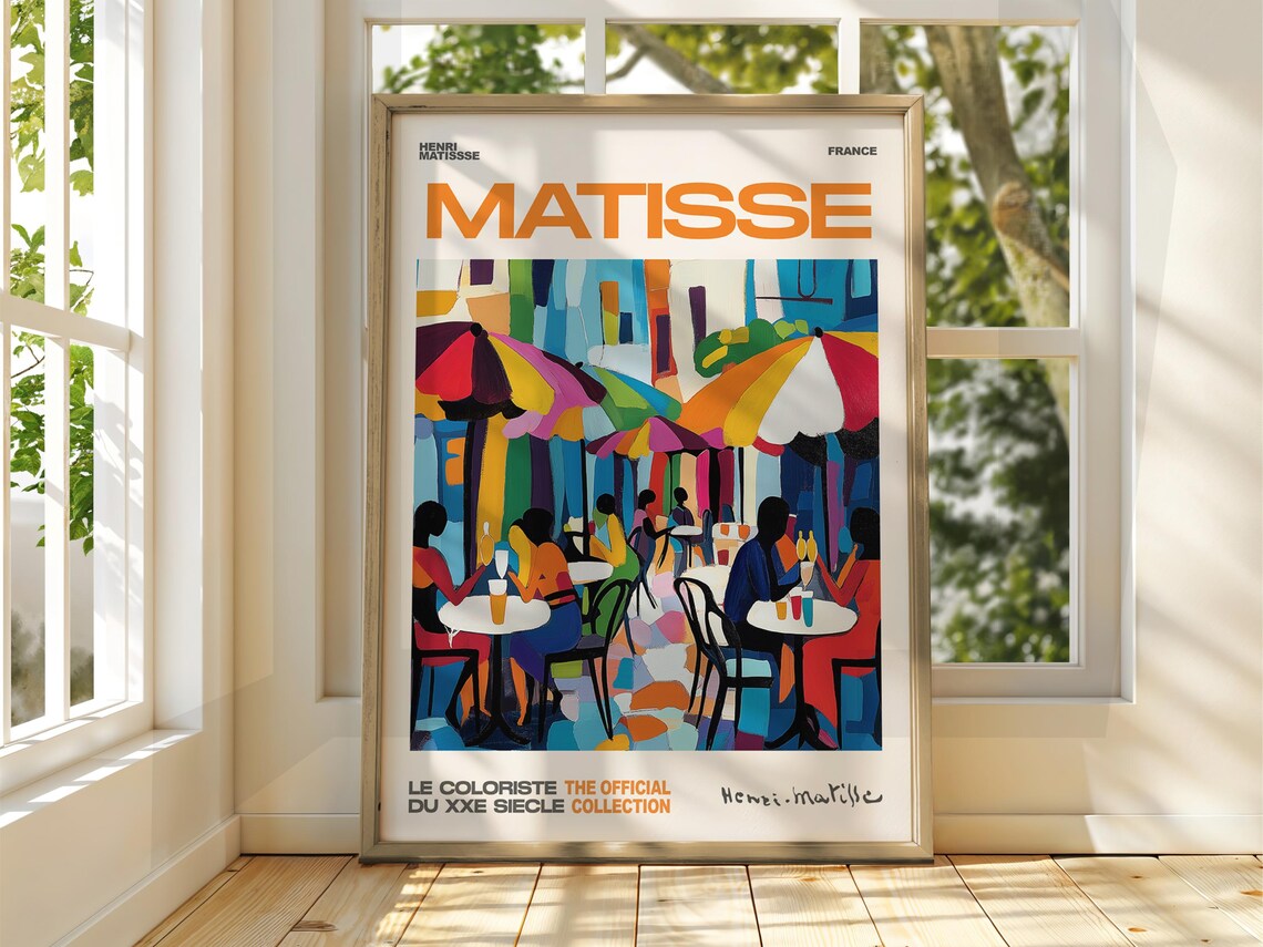 Henri Matisse Vibrant Street Cafe Scene Exhibition Art Poster
