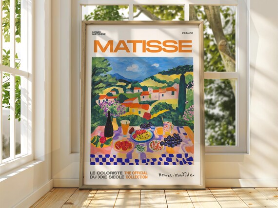 Henri Matisse Style Garden Picnic Lunch Colorful Table Art Poster