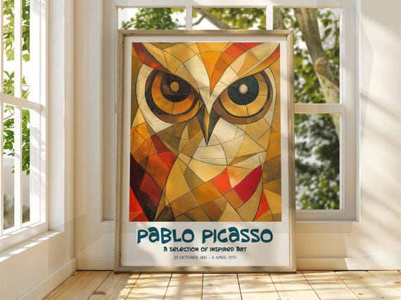 Pablo Picasso Art Exhibition Print Cubism Surrealism Poster Abstract Gallery Home Decor Owl