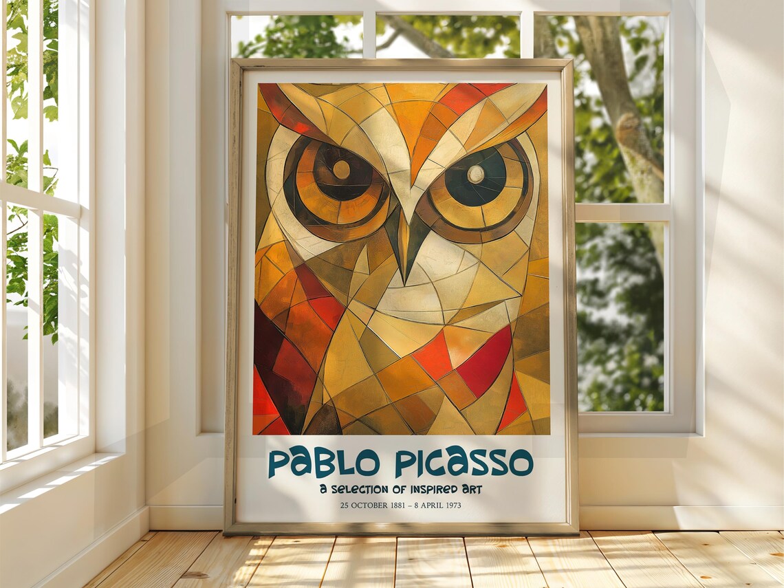 Pablo Picasso Art Exhibition Print Cubism Surrealism Poster Abstract Gallery Home Decor Owl