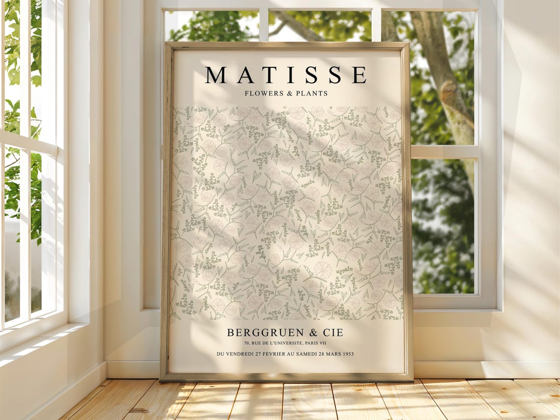 Matisse Flowers and Plants Botanical Line Art Exhibition Poster
