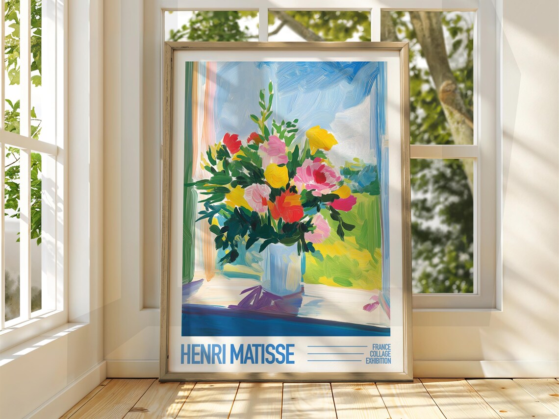 Henri Matisse Flower Vase Window France Collage Exhibition Poster