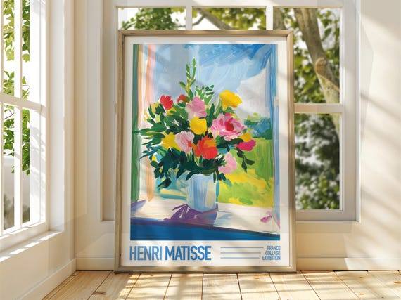 Flower Vase Window Henri Matisse Exhibition Poster Gallery Print Floral Art Fauvism