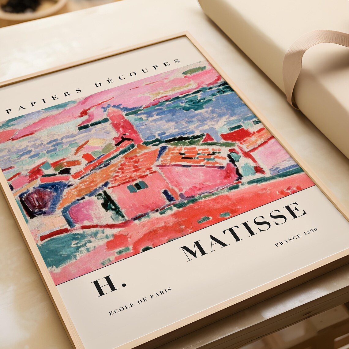 Henri Matisse Village Poster In Fauvist Style With Pink And Red Houses