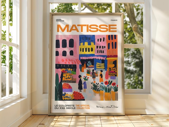 Henri Matisse Style Colorful Flower Street Market Art Poster