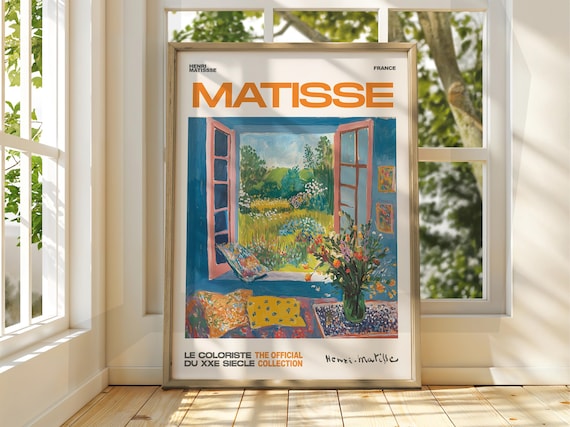 Henri Matisse Open Blue Window Garden View Floral Still Life Poster