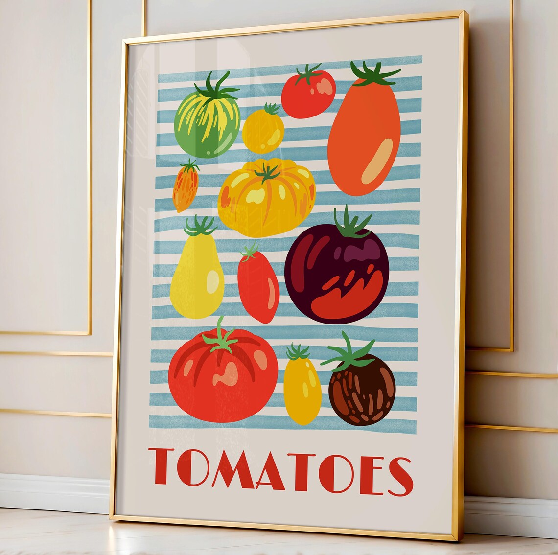 Tomatoes Poster Colorful Heirloom Variety Italian Kitchen Decor - Image 2