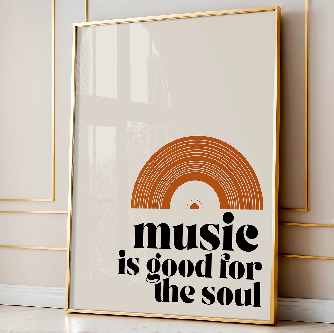 Music Quote Typography Print, Retro Music Poster