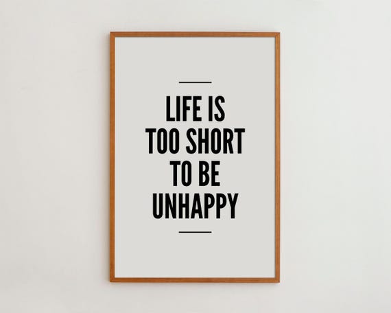 Life Is Short Typography Print, Minimalist Scandinavian