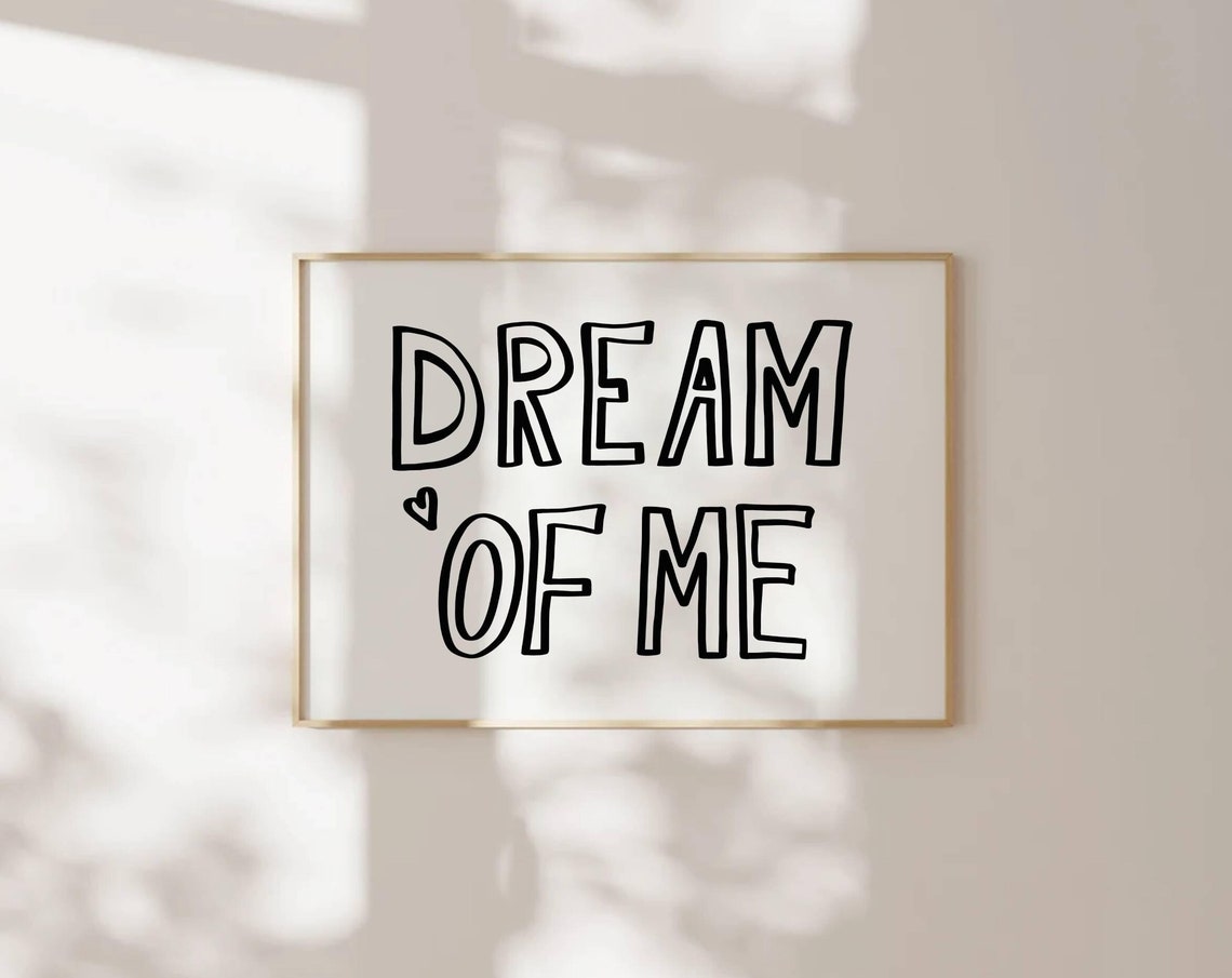 Sweet Dreams Print Above Bed Horizontal Print Dream Of Me Dorm Room Prints Teen Girl Bedroom Prints College Apartment Aesthetic Prints