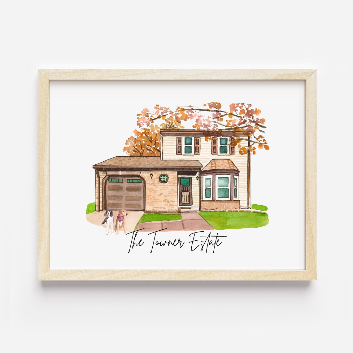 Custom Watercolor House Painting, First Home Gift