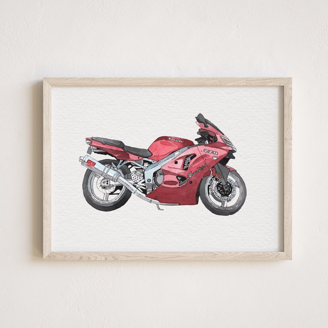 Motorcycle From Photo Custom Watercolor Portrait - Image 2