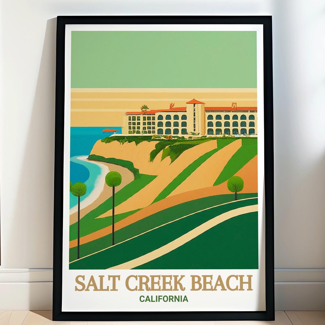 Salt Creek Beach California Coastal Resort Hillside Travel Poster