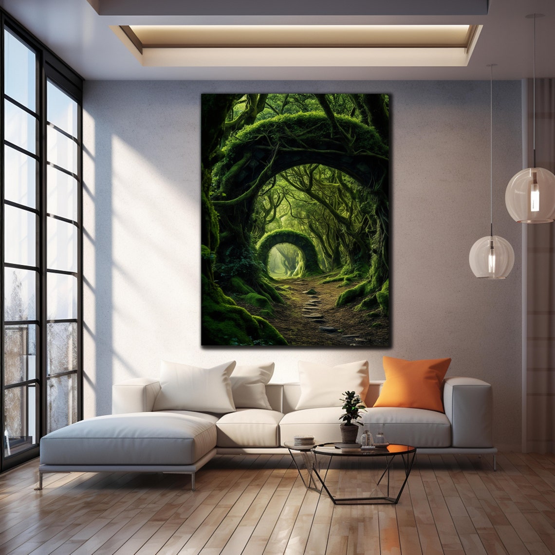 Enchanted Mossy Forest Archway Tunnel Lush Green Path Nature Poster - Image 4