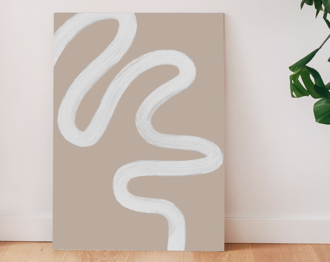 Minimalist Abstract Neutral Beige And White Art Print
