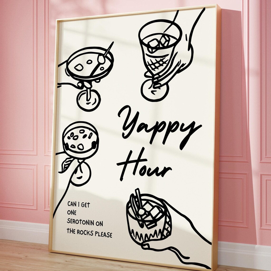 Yappy Hour Art Print, Funny Kitchen Decor - Image 3