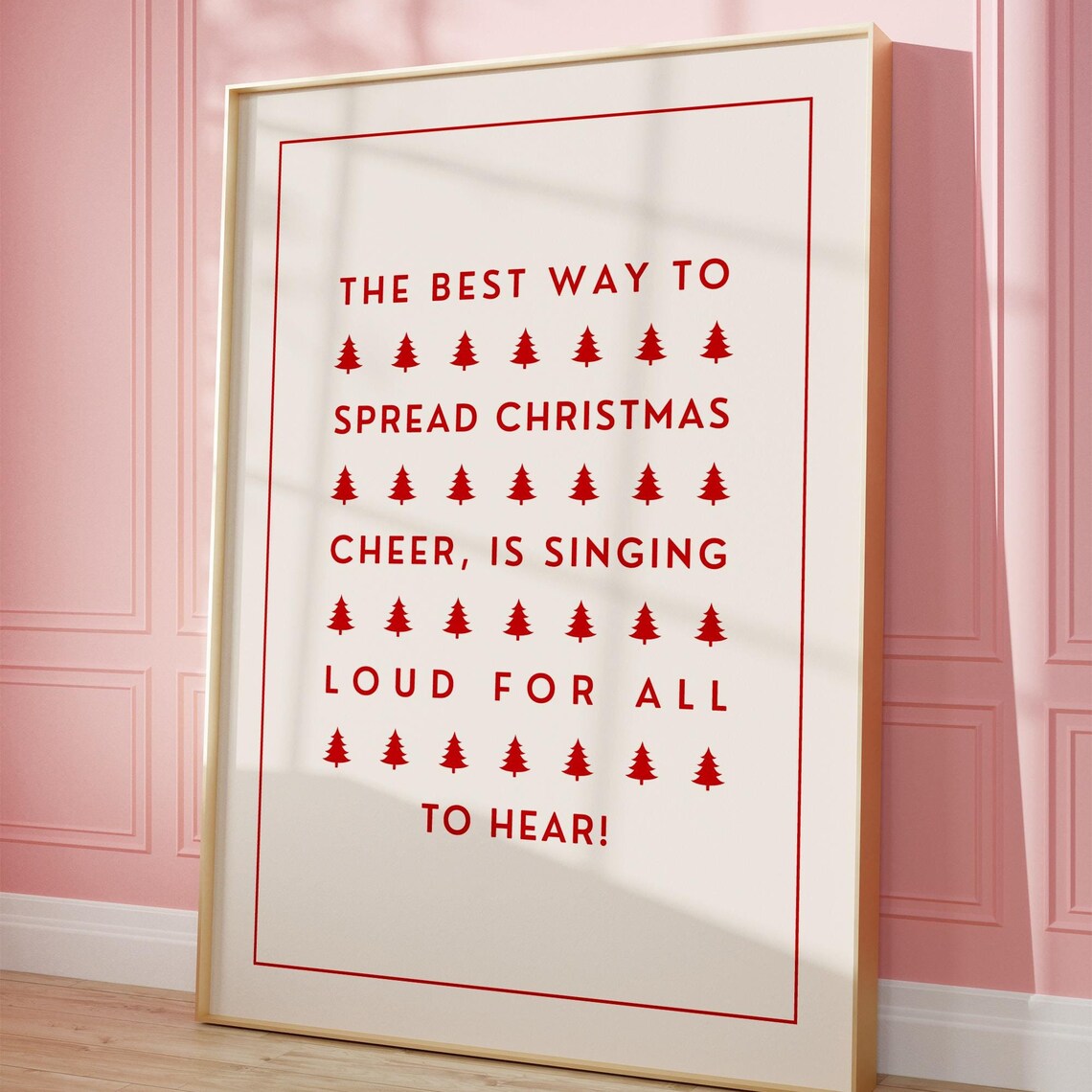 Minimalistic Spread Cheer Quote, Christmas Tree Poster - Image 3