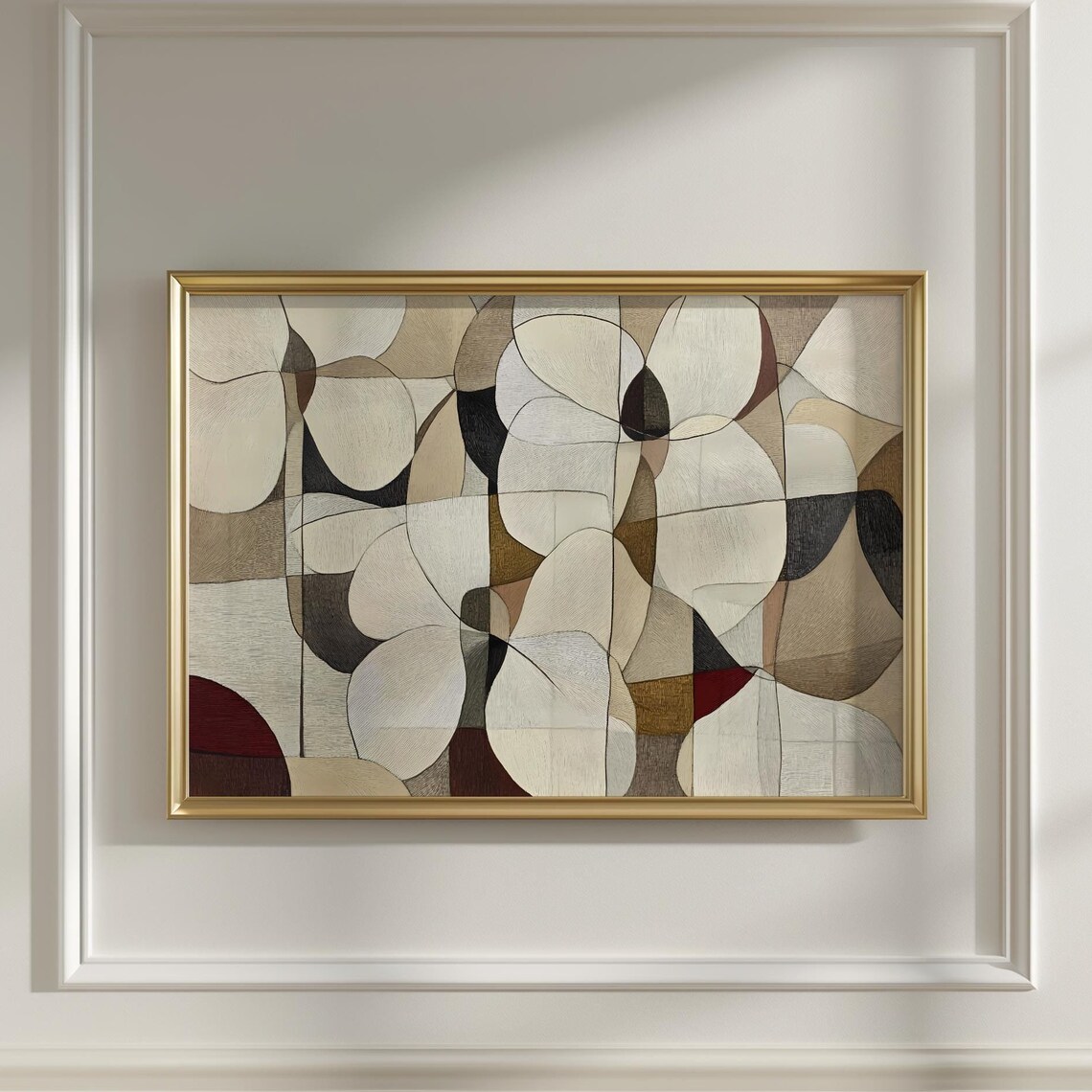 Modern Abstract Neutral Beige Wall Art Print