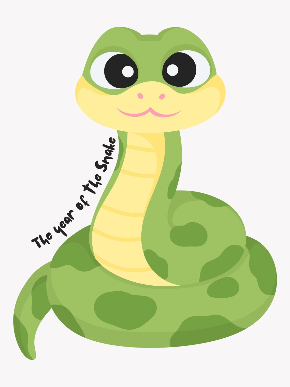 Cute Green Snake Year Of The Snake Cartoon Nursery Wall Art Poster - Image 3