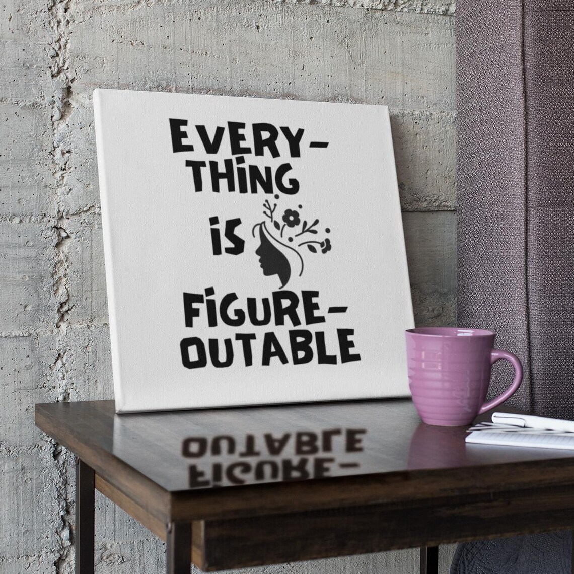 Everything Is Figureoutable Quote, Typography Poster - Image 2
