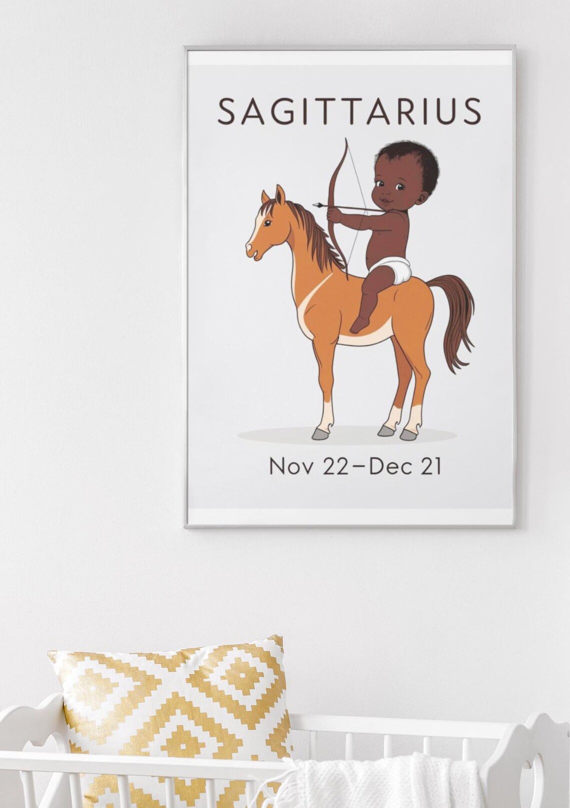 Sagittarius Zodiac Nursery Print Boy Archer On Horse Star Sign Decor - Image 2