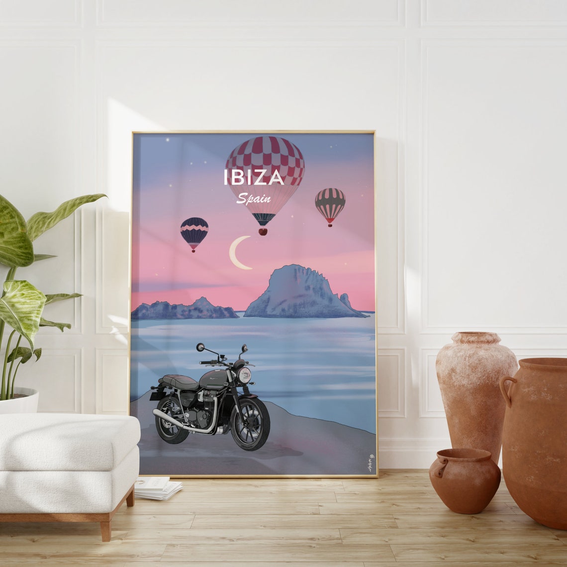 Ibiza Travel Poster Ibiza Print Spain Travel Illustration Ibiza Spain Print Ibiza Illustration Ibiza Travel Print Spain Art Print - Image 4