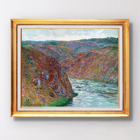 Claude Monet Valley of the Creuse Gray Day French River Gorge Poster