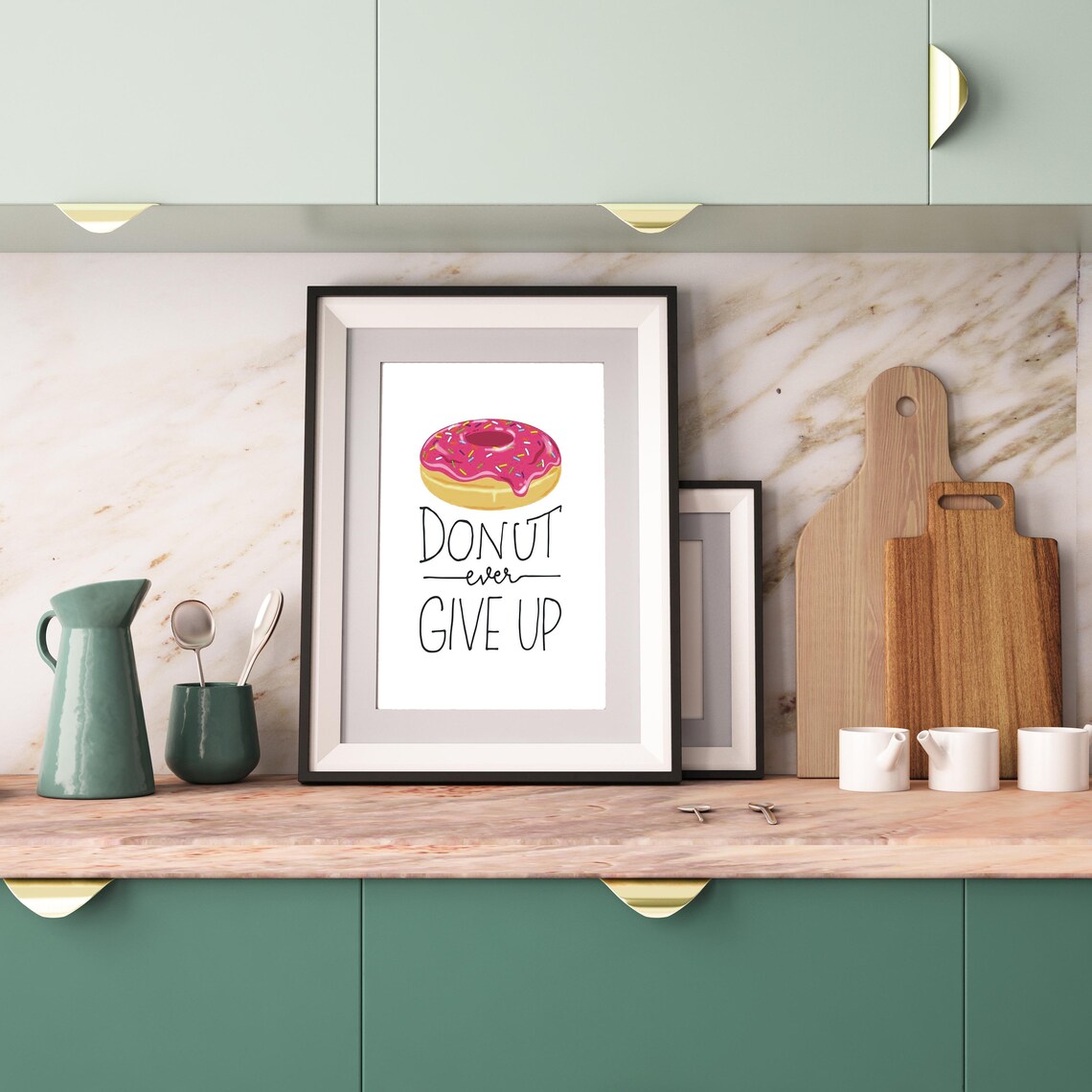 Donut Ever Give Up Food Quote Poster - Image 3