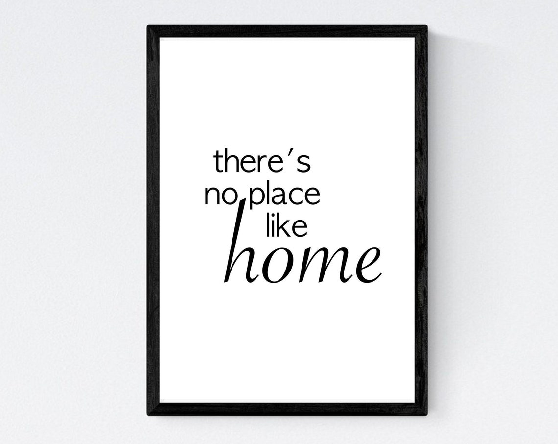 Theres No Place Like Home Script Quote Minimalist Wall Poster - Image 2