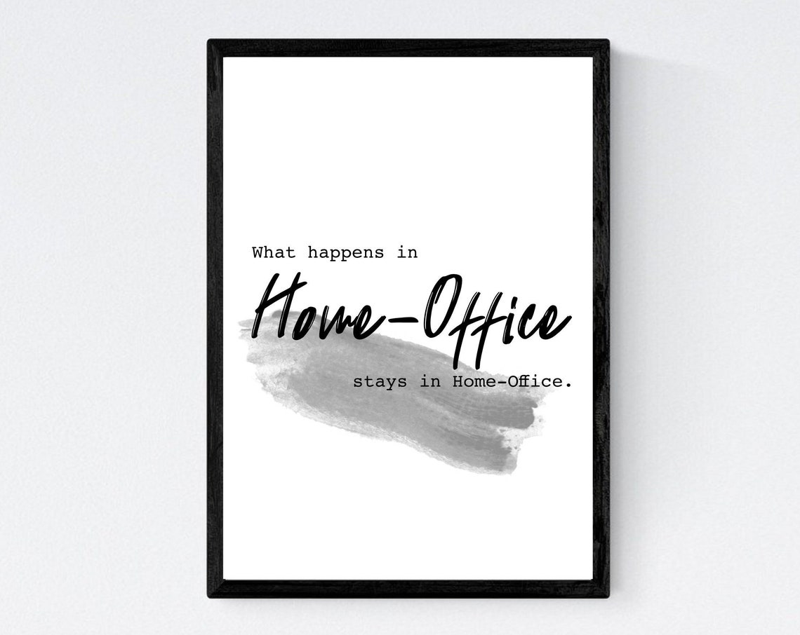 What Happens in Home Office Stays There Funny Workspace Poster - Image 2
