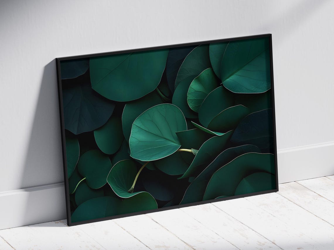 Dense Round Green Leaf Canopy Overhead View Botanical Poster
