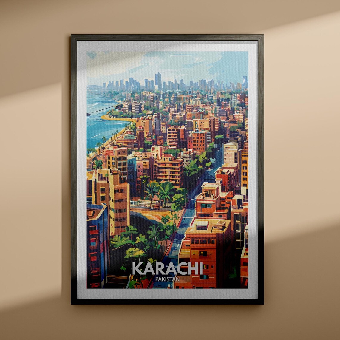 Karachi Art Print Karachi Travel Poster Pakistan Wall Art Print Pakistan Home Decor Travel Wall Art Decor Unique City Poster