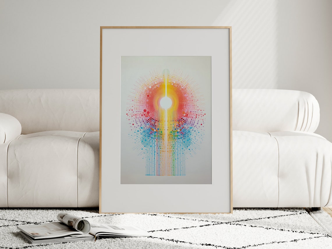 Sun Rainbow Rays Uplifting Abstract Artwork Illustration Colorful Modern Pop Art Vibrant Wall Decor Print - Image 5