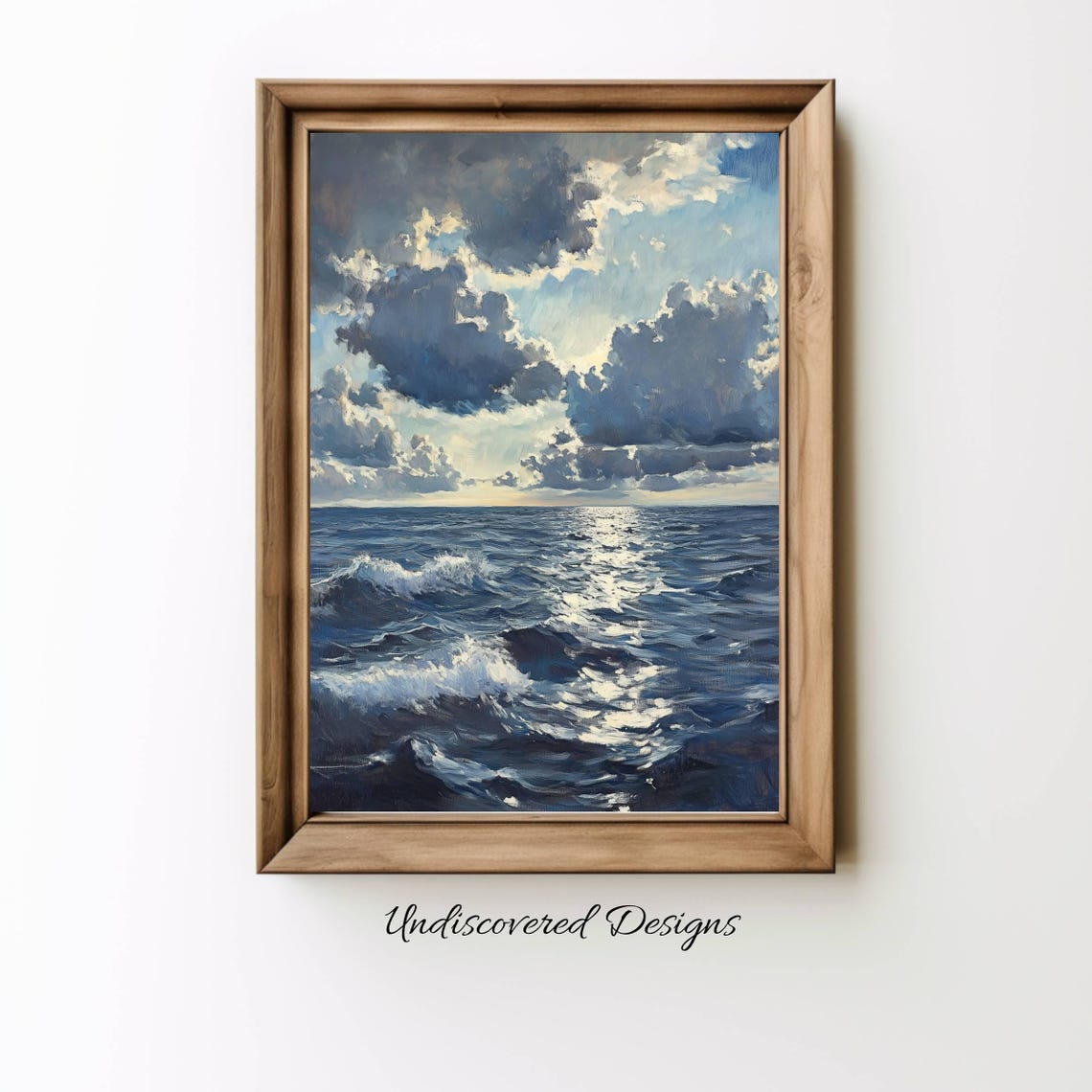 Dark Moody Ocean Waves Storm Clouds Vintage Seascape Art Print