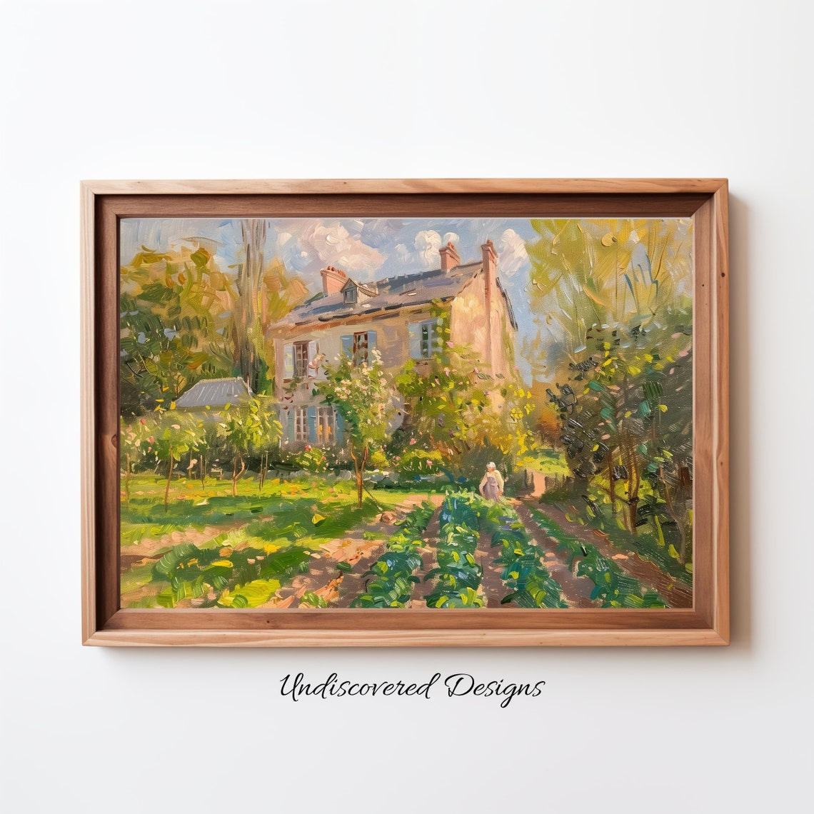 Sunny Impressionist Vegetable Garden Farmhouse Oil Art Poster