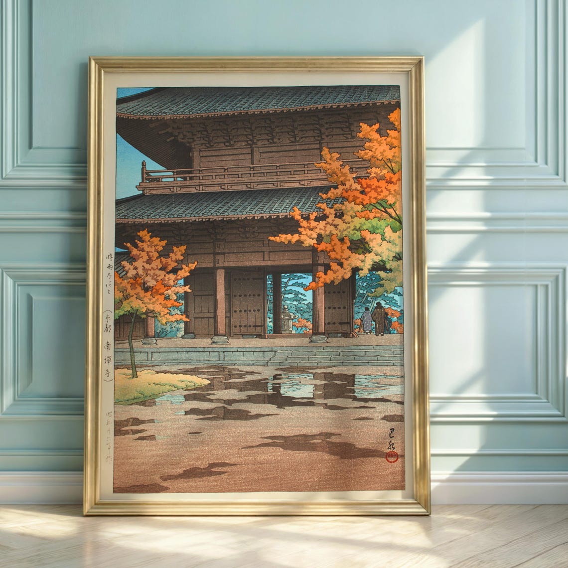 Hasui Kawase Nanzenji Temple Autumn Maple Woodblock Art Poster