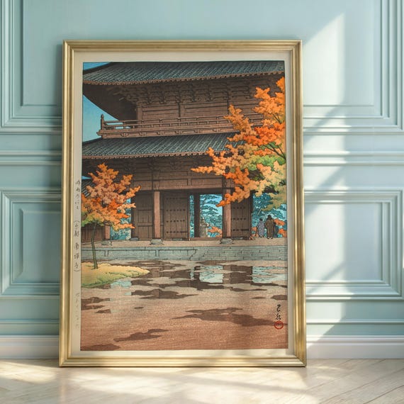Hasui Kawase Nanzenji Temple Autumn Maple Woodblock Art Poster