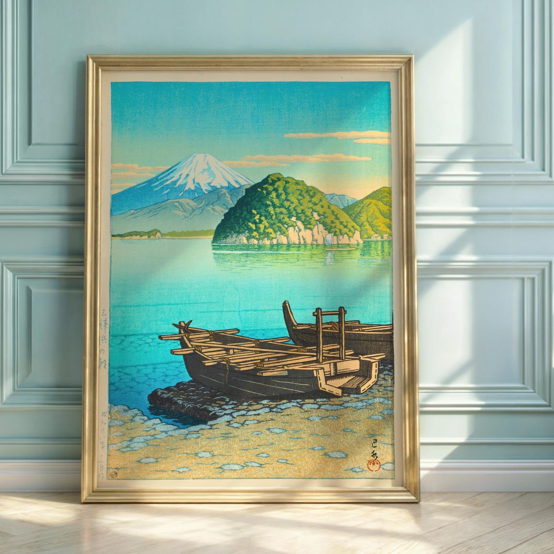 Hasui Kawase Mitohama Morning Coastal Seascape Mount Fuji Art Print
