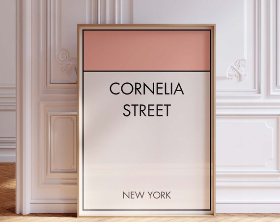 Cornelia Street New York Minimalist Game Board Style Card Poster